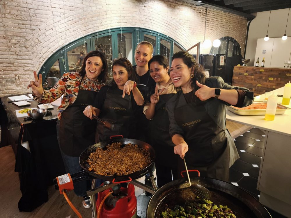 Mediterranean dishes prepared during a cooking workshop